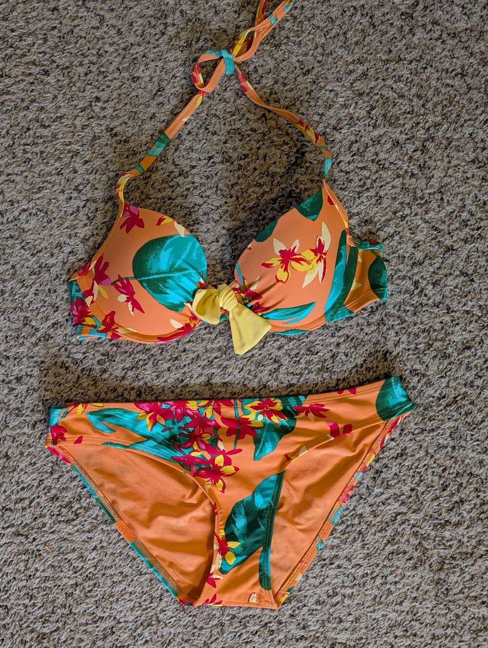 aerie Floral Push-Up Bikini Set - Top: 34C, Bottom: Medium